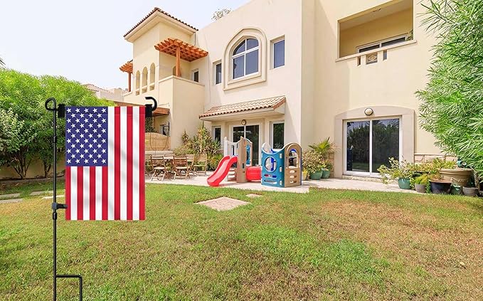 Garden Flag Stand-Holder-Pole with Flag Stopper and Clip Waterproof Powder-Coated Paint for House Flags,Decorative Yard Seasonal Flags