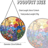 Wildflowers Sun Catcher 9.8'' Stained Glass Window Hanging Plant Lover Gifts for Women Wildflowers Wall Decor Handmade Sun Catcher Decoration for Window Garden Home Christmas & Birthday Gifts