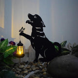 Cat and Dog Metal Decorative Garden Stakes, Silhouette Stakes Animal, Yard Art for Outdoor Decor, Patio, Lawn Ornaments, Cat/Dog Lovers Gifts - Set of 2 (Dog&Cat)