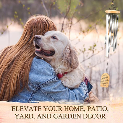 Loss of Dog Sympathy Gift, Rainbow Bridge Dogs Memorial Wind Chimes, 25.5 inch, Dog Memorial Gifts for Loss of Dogs, Pet Remembrance Passing Away Bereavement Gift, in Memory of Cat Present