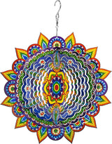 Mandala Wind Spinners, 12inch Metal Wind Spinners Outdoor for Yard and Garden,Stainless Steel Hanging Wind Spinner, Kinetic Yard Art Garden Decor Ornament Gifts