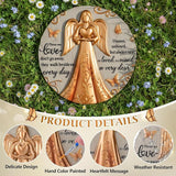 1 Set Bronze Angel Memorial Garden Stone with Plaque Stand and Sympathy Card, Outdoor Heartwarming Memorial Garden Stepping Stone, Sympathy Present for Loss of Loved One, Pet & Family