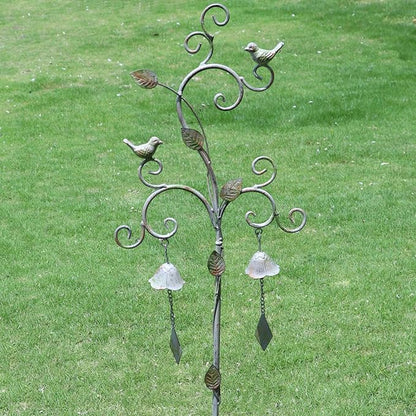 Garden Decor for Outside with Bells,Wind Chime Decorative Outdoor Yard Art, Metal Decorative Garden Stakes for Outside Garden,Flower Beds, Patio.