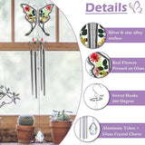 KY&BOSAM Butterfly Wind Chime with Crystal Sympathy Wind Spinner Memorial Wind Chimes for Loss of Loved One Prime Bereavement Sympathy Memorial Gift for Loss of Mother Father Condolence Remembrance