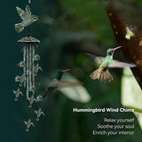 35" Hummingbird Wind Chimes for Outside, Hummingbird Wind Chimes Gifts for Mother's Day, Garden Decor for Outdoor Porch Patio Home Yard Decorations﻿
