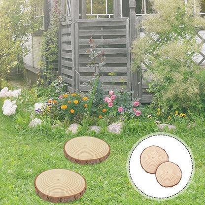 2Pcs Garden Stepping Stones Outdoor Decorative Wooden Log for Walkway Landscaping Patio Lawn