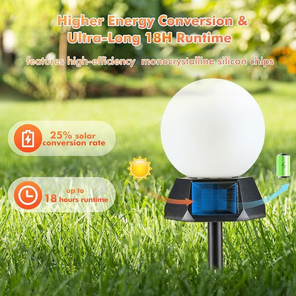 BlcTec Solar Pathway Lights Outdoor, Warm White Path Lights with 3-Sided Solar Panels, 18H Runtime, IP65 Waterproof, Auto On/Off for Patio, Garden, Lawn, Driveway, Yard, Landscape Decor, 4 Pack