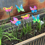 6 Pcs Butterfly Outdoor Metal Flowers for Outside - Decorative Garden Stakes with Sunflower Design, Spring Yard Art Decor for Lawn Porch Patio Fence | Metal Garden Decor Stakes