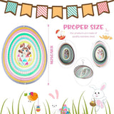 Chunful 3D Easter Bunny Wind Spinners Outdoor Hanging Ornament Gifts 10 Inch Kinetic Hanging Sculpture for Outdoor Indoor Garden Decoration Yard Art(Egg Style)