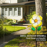 2 Pack Metal Wind Spinners for Garden Decor - Outdoor Windmill Sculptures, Durable Yard Art Wind Spinners Metal Wind Spinner for Patio Lawn Ornament, Vibrant Orange Garden Spinners