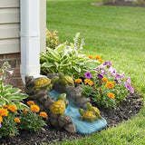 Turtle Splash Block - Decorative Resin Gutter Downspout Diverter, 11” x 6.1” x 6.9”, Durable Water Flow Protector for Yard, Garden & Patio, Functional Outdoor Tortoise Statue for Rainwater Drainage