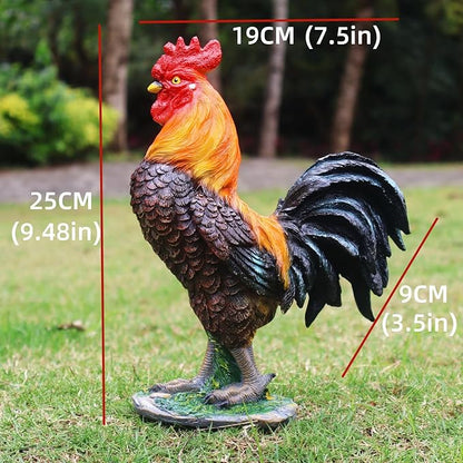 Rooster Garden Statue Decorations, Outdoor Sculpture Chicken Farm Animals Decoration, Chicken Gift Home Decor for Backyard Patio & Lawn Ornaments (Rooster)