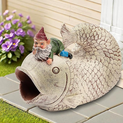 Teaeeno Fish Gutter Downspout Extension Decor,3''x4'' Downspout Extender Diverter Splash Block Sculpture Outdoor Decor,Animal Resin Statue Ornaments,for Garden,Lawn,Yard,Rain Downspout Diverter