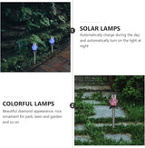Hemobllo 4pcs Colorful Solar Diamond Design Garden Path Lights Waterproof LED Landscape Lamps for Outdoor Yard and Patio Decoration
