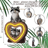 Thyle Solar Raccoon Family Garden Statue with Heart Light 9 Inch Raccoon Solar Lights Statue Outdoor Decor Windproof Waterproof for Outside Yard Garden Lawn Home Decor Mother Gifts for Women Mom