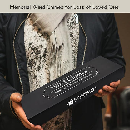 Personalized Memorial Wind Chimes – 24" Custom Sympathy Gift for Loss of Loved One – Outdoor Remembrance Wind Chime for Mother, Father, or Friends – Garden & Patio Decor