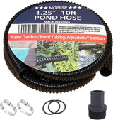 Corrugated Pond Tubing - Flexible, Kinkproof, Reinforced PVC Hose for Water Gardens, Pumps, Waterfalls & Aquaculture (10 Feet Black, 1-1/4 Inch)