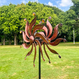 360° Metal Wind Spinner with Acrylic Beads – Willow Leaf Kinetic Sculpture for Outdoor Patio Lawn Yard and Garden Decor