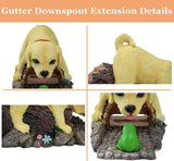 Real Dog Gutter Downspout Extender Statue, Garden Animal Decor Gutter Extension, Splash Block, Eco-Friendly Resin, Outdoor Decor Sculpture, Gutter Diverter Rain Perfect for 3"x4" Downspout
