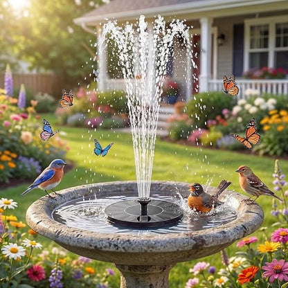AISITIN Solar Water Fountain, 1.4W Solar Bird Bath Fountains with 6 Nozzle, New Upgrade Floating Solar Fountain Pump for Bird Bath, Outdoor, Garden, Pond, Fish Tank, Small Pool