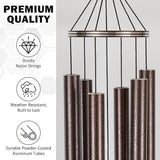 Vanquer Wind Chimes for Outside Deep Tone - 48'' Wind Chimes Outdoor Clearance, Deep Tone, Memorial WindChimes, Outdoor Décor, Wind Spinner, Sympathy Gift, Patio, Home Décor (Bronze)