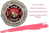 Spoontiques Firefighter Stepping Stone - Garden Décor - Decorative Stone for Patio Home Lawn and Yard