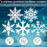 5 Pcs Winter Snowflake Yard Signs Metal Snowflake Yard Stakes White Winter Wonderland Decorations Decorative Christmas Lawn Signs for Indoor Outdoor Garden Lawn Holiday Party Decor