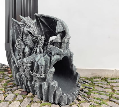 coolboy Dragon Sculpture Gutter Diverter Rain,Deco Gutter Extension Downspout, Eco-Friendly Resin Gutter Extender Diverter,Splash Block, Perfect Rain Gutter Downspout Extension for 3"x4" Downspouts
