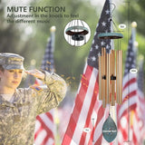 Personalized Wind Chimes Memorial Gifts for US Veteran, Custom Wind Chimes Memory Gifts for Military, Sympathy Windchime for Soldiers in Navy, Air Force, Army(Produced in USA)