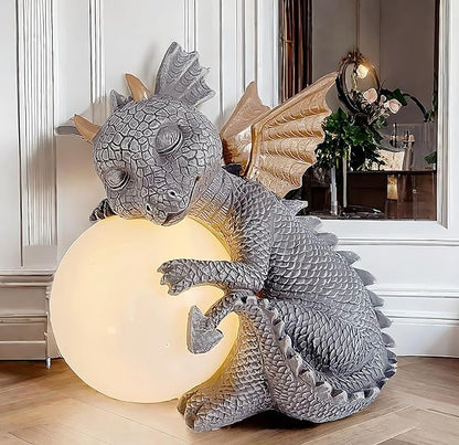 8.7" Solar Dragon Garden Statue,LED Figurine Light,Resin Outdoor Sculpture,Solar Patio Accent Decor,Night Garden Light Statue,Powered Sculpture Yard Art,Landscape Decor,Path Light Ornament