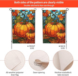 Fall Pumkin Garden Flag Seasonal Double Sided 12 x 18 Inch Small Yard Flag for Indoor Outdoor Decor Holiday All Seasons