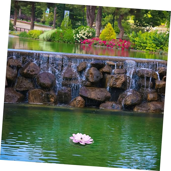 1Set Water Lily Solar Fountain Outdoor Solar Powered Fountain for Garden and Pool Decoration Easy to Clean Durable Design for Beautiful