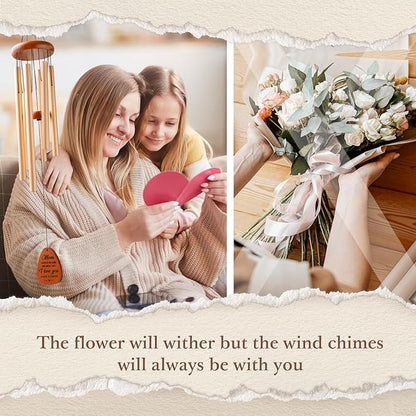 Mom Gifts for Mothers Day, Mom Birthday Gifts, I Love You Wind Chimes Outside for Moms, Idea Moms Presents for Mothers Day, Thanksgiving, Christmas, 36"