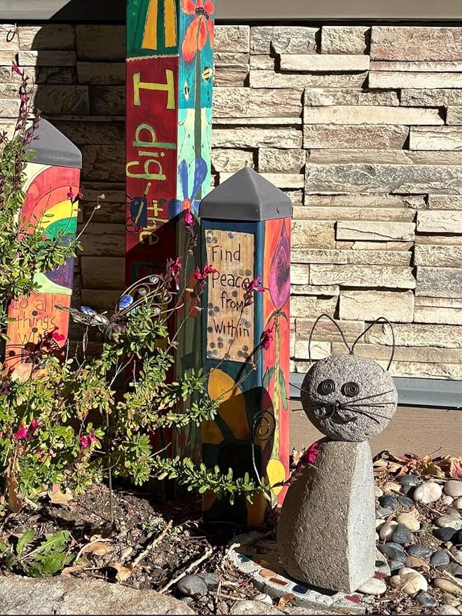 Happy Gardens Cat Garden Statue with Whiskers