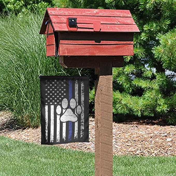 American Police Dog Garden Flag Police K9 Flag Double Sided Vertical 12×18 Inch Banners Double Sided For Lawn Patio Yard Garden Home Outdoor Decor -1
