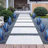 NIDONE Garden Tequila Decor, 2PCS DIY Metal Tequila Rustic Sculpture Metal Agave Yard Art for Outdoor Lawn Ornaments (Blue)