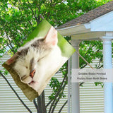 Mugod Sleepy Cat House Flags for Outdoor Decoration, Lovely Cat Face Cute Animal Large Yard Flag Burlap Banner 28 x 40 Double Sided Seasonal Flag Outside