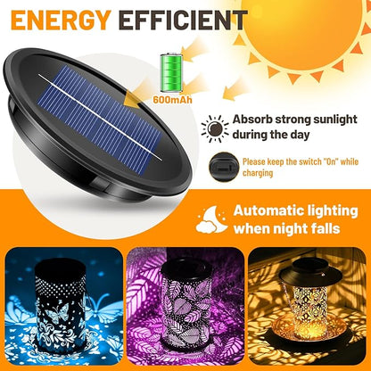 4 Pack Replacement Solar Light Parts 2 Mode Warmwhite and RGB Color-Changing ,Solar Lights Replacement Top, Inserts for Lanterns, Waterproof DIY Outdoor Garden Patio Decor 3.53inch