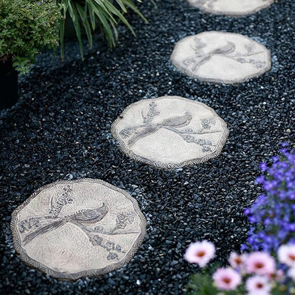 Garden Stepping Stones, Classical Chinese Flower Carving, Decorative Walkway Stepping Stones for Outdoor Garden Flowerbed & Lawn Yard Pathway (Color : A(3Pcs))