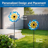 Wind Spinners Outdoor Garden Decor, 360°Metal Kinetic Wind Sculpture Spinner, 16W*76H inch Windmill for Yard, Patio, Backyard, Garden Gifts for Women