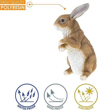 CLEVER GARDEN Rabbit Garden Statue Outdoor Décor, Resin Figurine Decoration for Lawn, Yard, Patio, Porch, and More