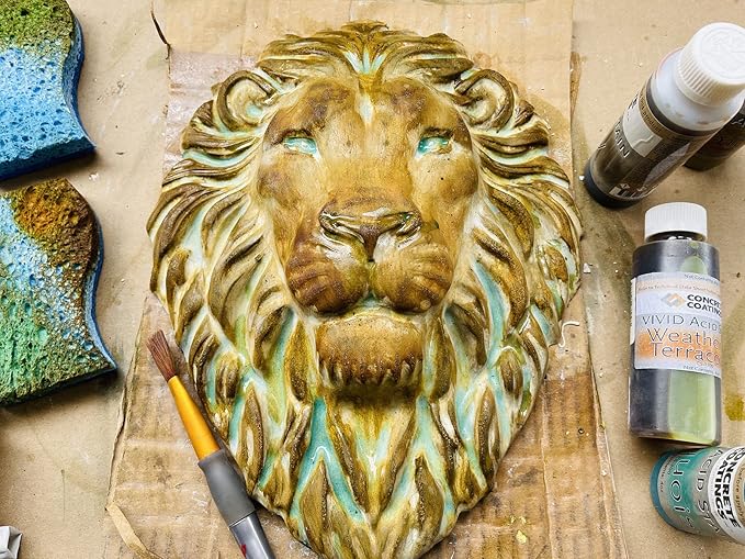 AUTUMN Lion's Head Garden Decor Mold, Concrete Cement Plaque Mold, Lion's Face Form for Garden Figure, DIY Outdoor Décor
