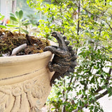 Miniature Stegosaurus Figurines Plant Decorations for Pots,Vintage Resin Hanging Stegosaurus Statue Planter Pot Hugger,Cute Climbing Dinosaur Flower Pot Hanger,Funny Garden Decor Outdoor Yard Gifts