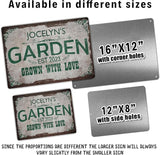 Personalized Metal Signs with Name Made in USA Custom Vintage Garden Sign Waterproof Vintage Decorative Metal Print for Wall Decor Customized Home Garden Ideas Gifts Artwork Prints for Yard Ourdoor
