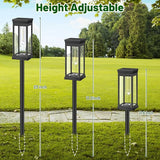BesLowe Solar Pathway Lights Outdoor, 4-Pack Large LED Solar Light Outdoor Waterproof, Super Bright Outside Lights for Yard, Sun-Powered Landscape Lighting for Garden Walkway, Warm White