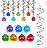 7 Chakra Crystal Sun Catcher Hanging Crystal Prisms Ornaments with 20mm Rainbow Beads for Window Garden Indoor Home Decor