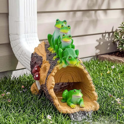 Funny Frog Gutter Downspout Extender Statue, Garden Animal Decor Gutter Extension, Splash Block, Eco-Friendly Resin, Outdoor Decor Sculpture, Gutter Diverter Rain Perfect for 3"x4" Downspout