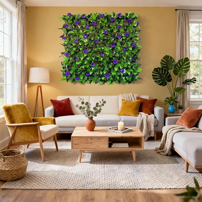 Expandable Fence Privacy Screen for Balcony Patio Outdoor,Decorative Faux Ivy Fencing Panel,Artificial Hedges