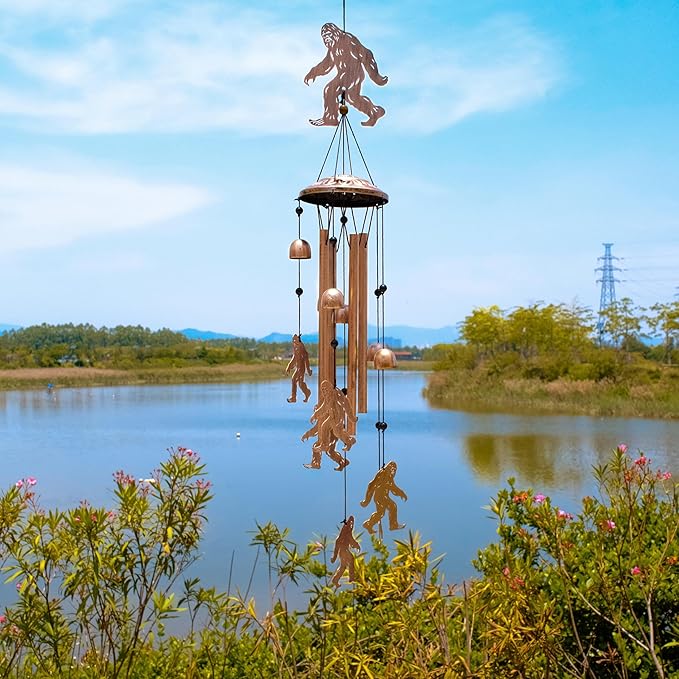 GDNSFIT Bigfoot Wind Chimes for Outside, Metal Windchimes Outdoors, Bigfoot Gifts for Women/Men, Memorial/Birthday Gifts, Garden Decor for Outside, Patio or Yard, Durable Chimes for Outdoors