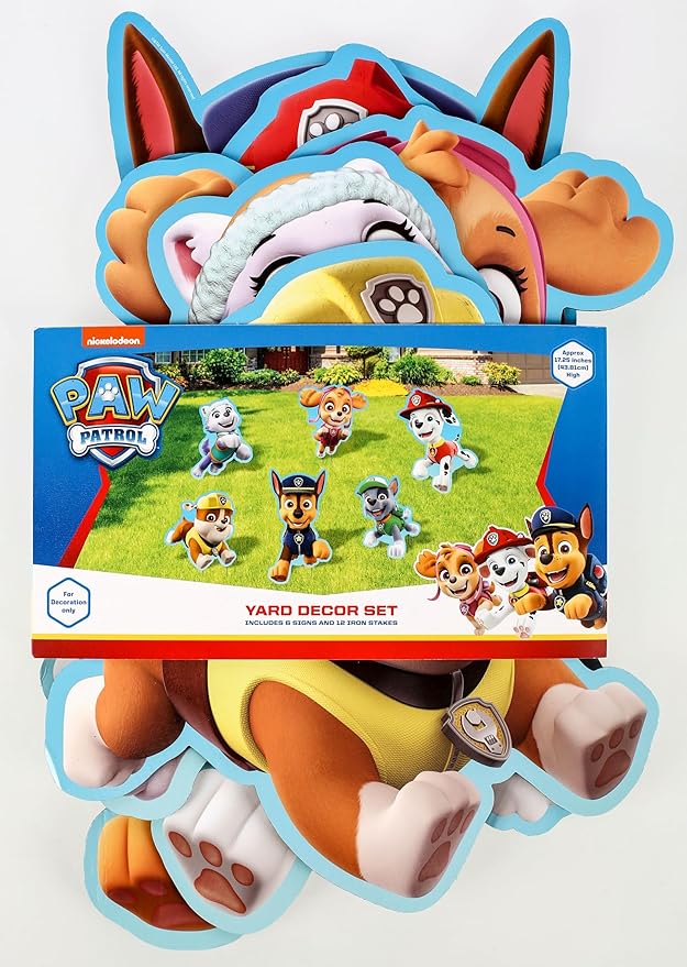 Paw Patrol Yard Signs with Metal Stakes, 17" Characters